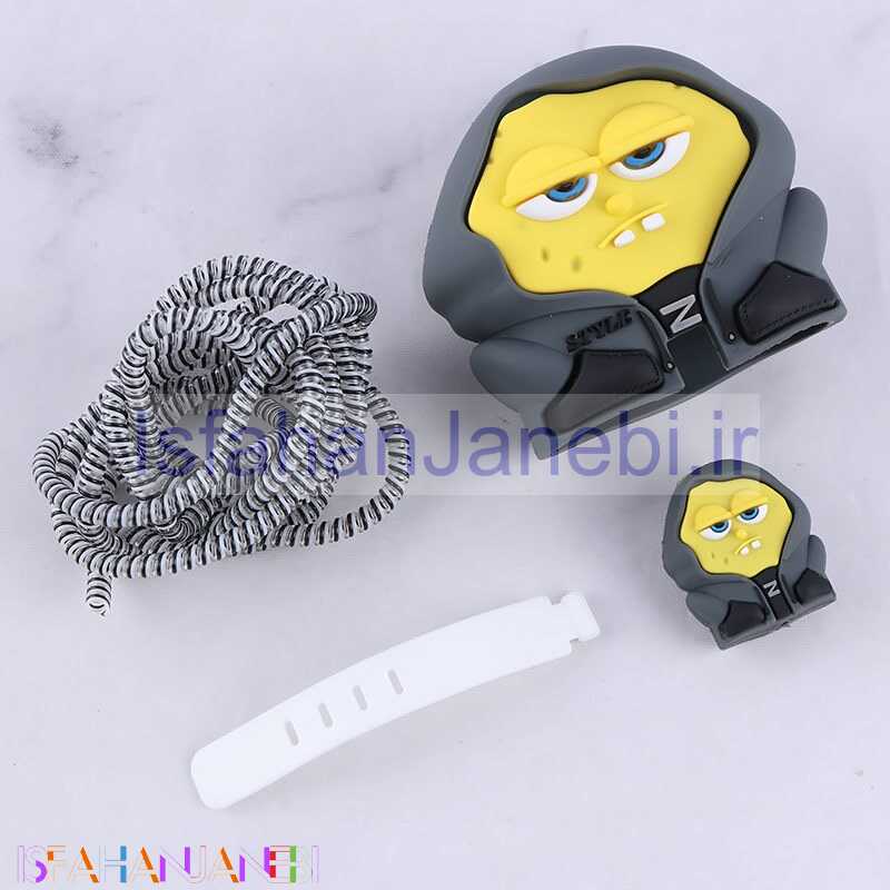 اصفهان جانبی-ست محافظ کابل و کلگی شارژر سامسونگ طرح باب اسفنجی