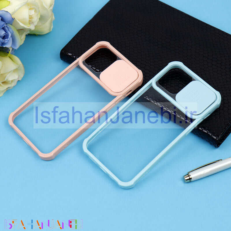 اصفهان جانبی-قاب PC شفاف ضربه گیر محافظ لنزدار کشویی iPhone 12 Pro