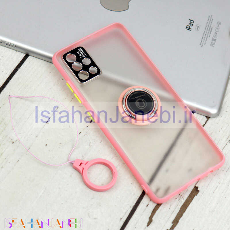 اصفهان جانبی-قاب مات محافظ لنزدار فلزی + هولدر و آویز حلقه ای Samsung Galaxy A51