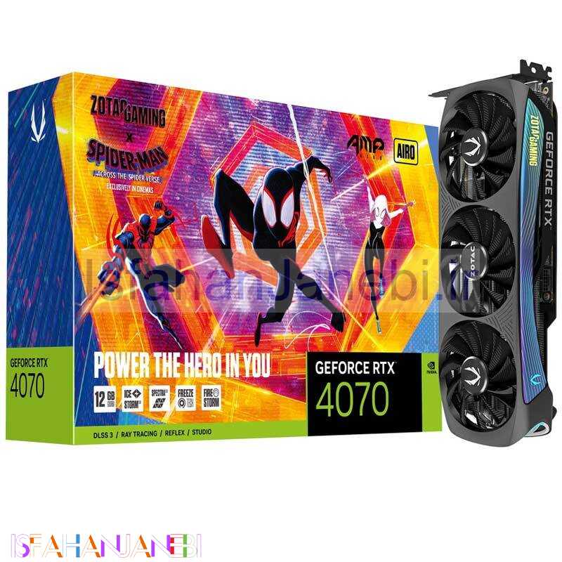 اصفهان جانبی-کارت گرافیک Zotac Gaming GeForce RTX 4070 AMP AIRO 12GB GDDR6X 192Bit