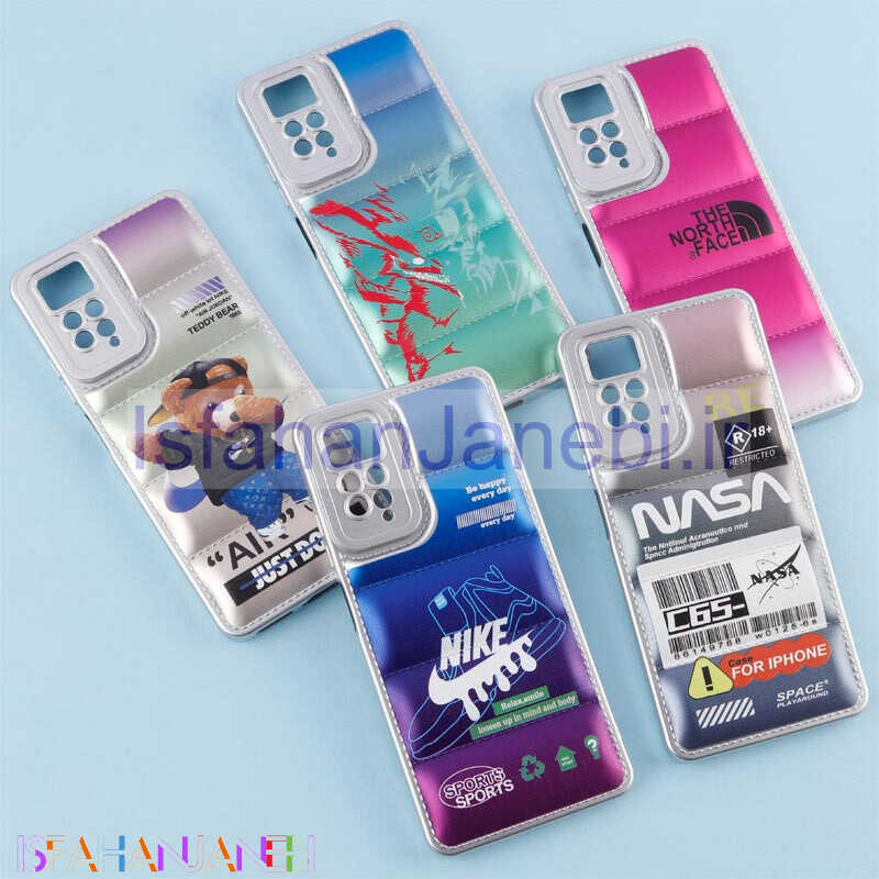 اصفهان جانبی-قاب پافر طرح دار متالیک محافظ لنزدار Xiaomi Redmi Note 12 Pro 4G