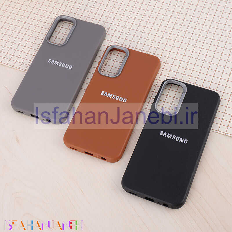 اصفهان جانبی-قاب چرمی ژله ای Leather سامسونگ Galaxy A15 لوگو متال