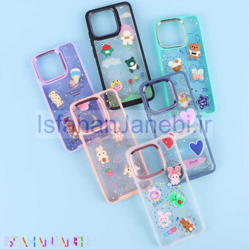 اصفهان جانبی-قاب شفاف شاینی متال ایرون عروسک برجسته Xiaomi Redmi 12C