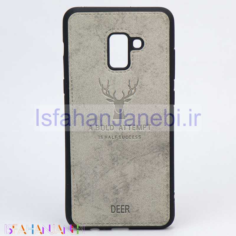 اصفهان جانبی-قاب چرمی طرح گوزن Samsung A8 Plus طوسی