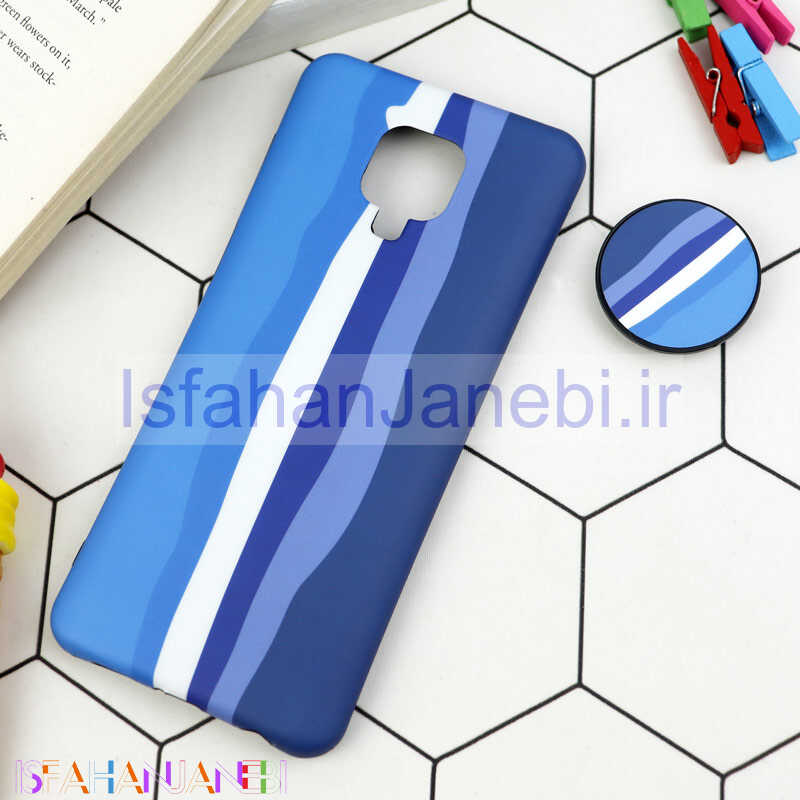 اصفهان جانبی-قاب طرحدار مات IMD + پاپ سوکت Xiaomi Redmi Note 9s