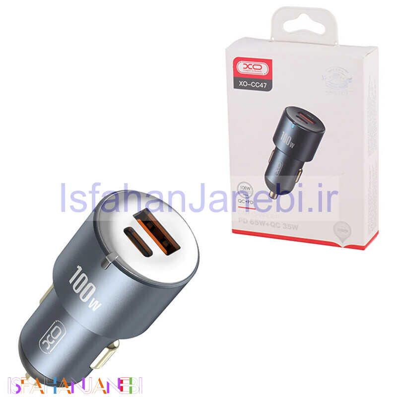 اصفهان جانبی-شارژر فندکی فست شارژ XO XO-CC47 3.25A QC PD 65W