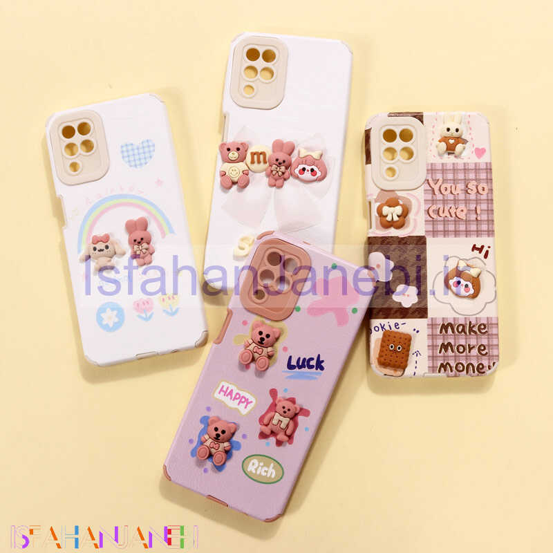 اصفهان جانبی-قاب فانتزی عروسکی خرسی محافظ لنزدار Samsung Galaxy A12