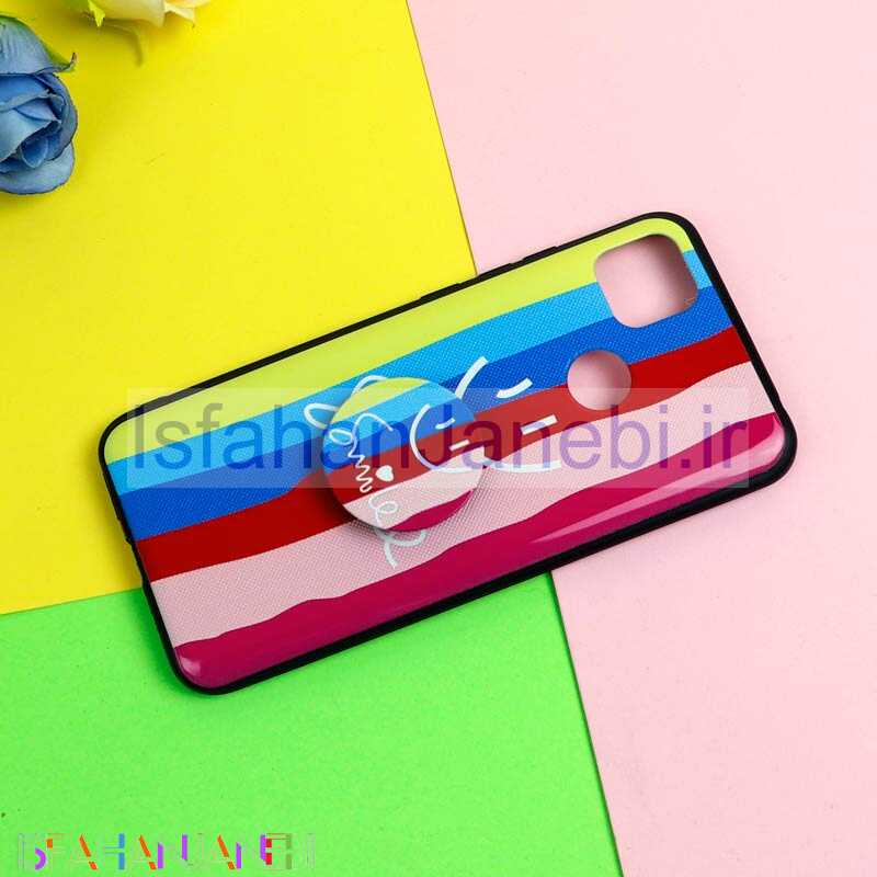 اصفهان جانبی-قاب فانتزی برجسته + پاپ سوکت طرح رنگین کمان شیائومی Redmi 9C سری D