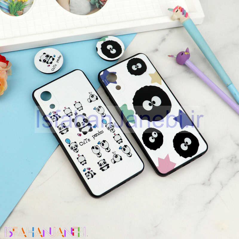 اصفهان جانبی-قاب فانتزی طرحدار دخترانه محافظ لنزدار + پاپ سوکت Samsung Galaxy A03 Core سری R