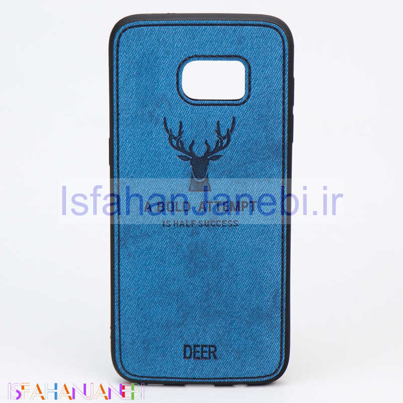 اصفهان جانبی-قاب چرمی طرح گوزن Samsung S7 Edge آبی