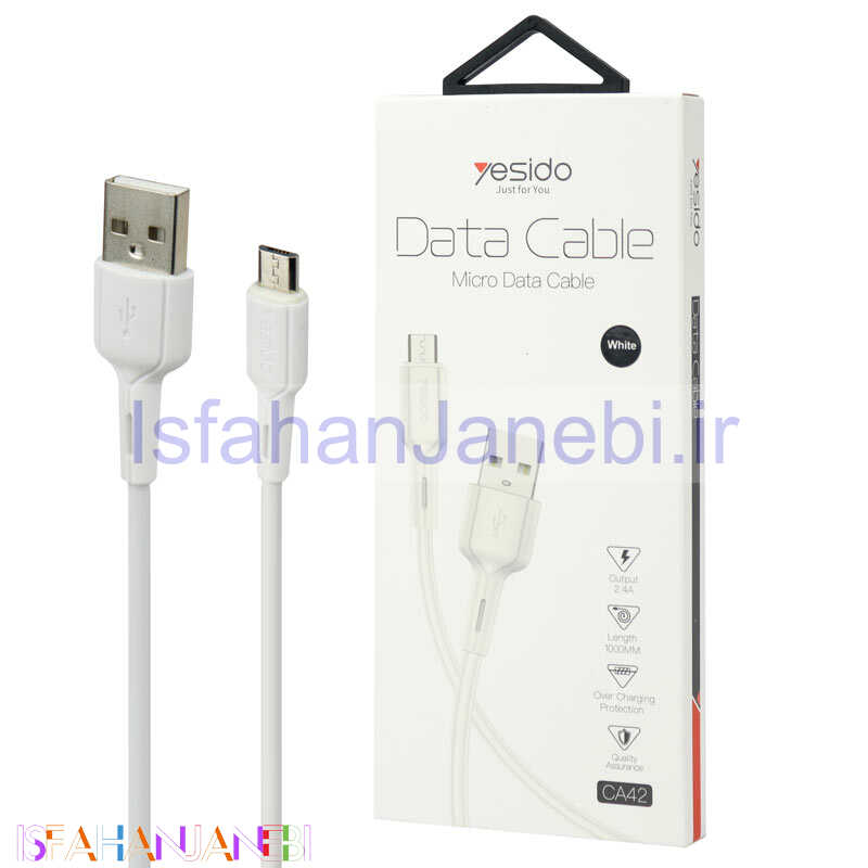 اصفهان جانبی-کابل میکرو یو اس بی فست شارژ Yesido CA42 2.4A 1m