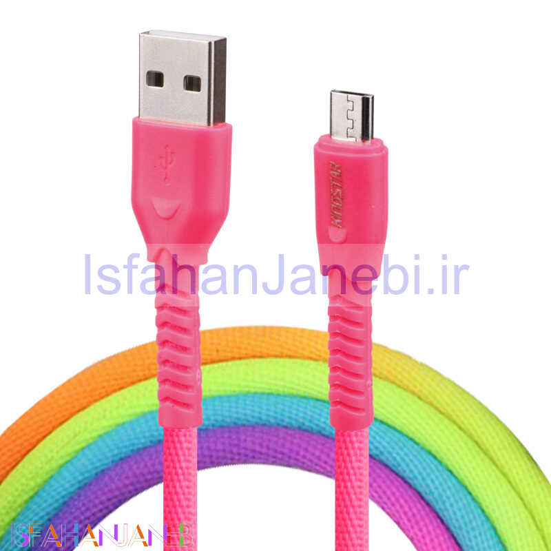 اصفهان جانبی-کابل میکرو یو اس بی فست شارژ KingStar K106A 2.1A 1m