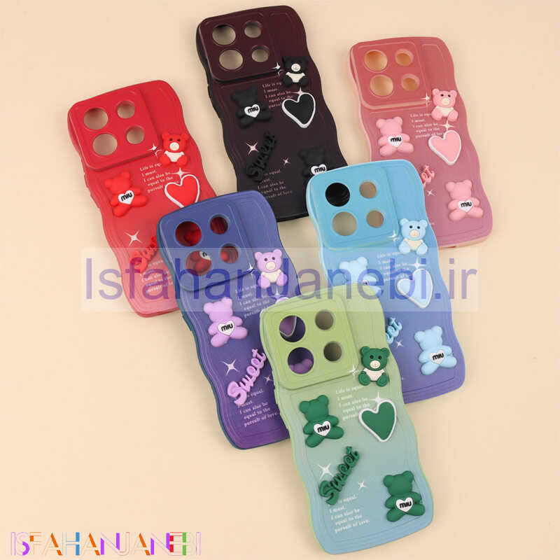 اصفهان جانبی-قاب کرومی رنگی مات عروسک برجسته محافظ لنزدار Xiaomi Redmi Note 13 Pro 5G