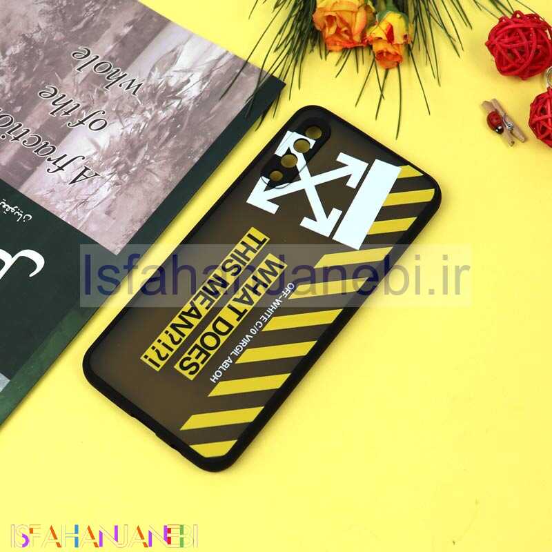 اصفهان جانبی-قاب PC مات محافظ لنزدار طرحدار Off White سامسونگ A30s / A50s