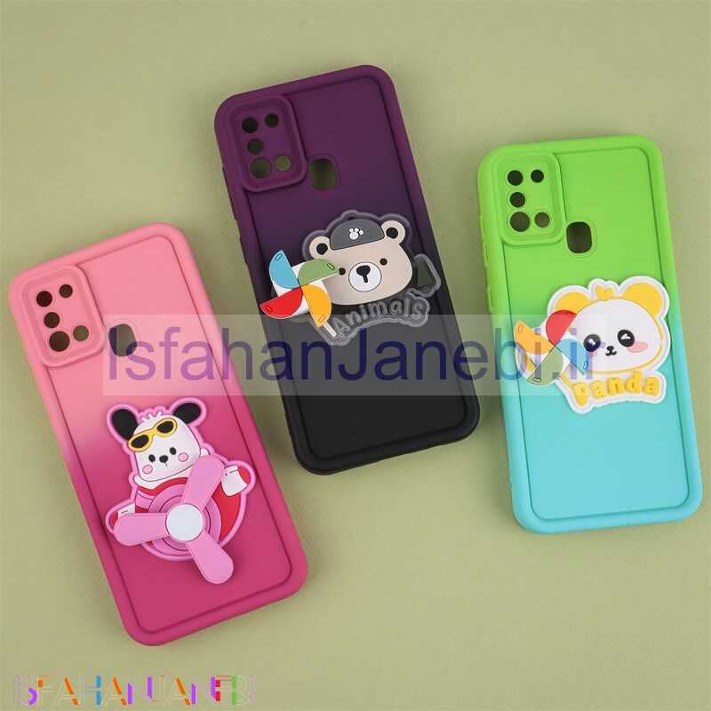 اصفهان جانبی-قاب سیلیکونی سامسونگ Galaxy A21s اسپینردار محافظ لنزدار دورنگ