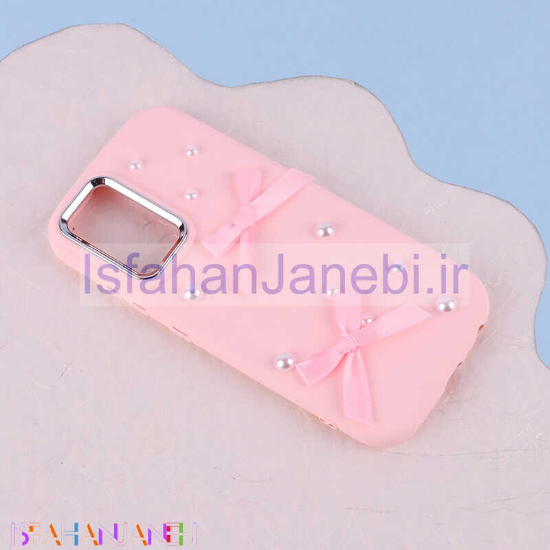 اصفهان جانبی-قاب سیلیکونی سامسونگ Galaxy A32 4G پاپیونی مرواریدی دور محافظ متال