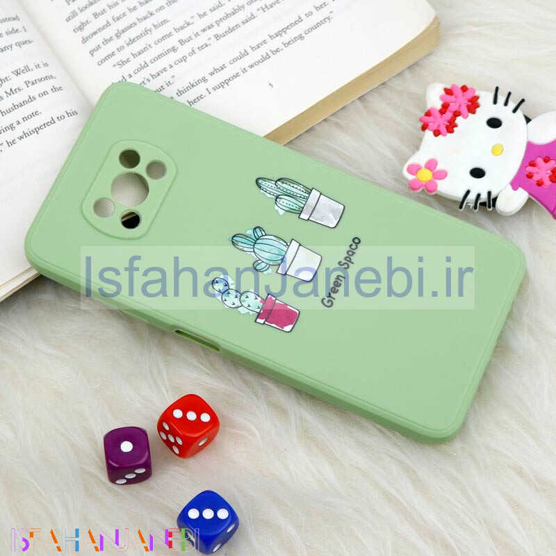 اصفهان جانبی-قاب سیلیکونی عروسکی محافظ لنزدار طرح کاکتوس Xiaomi Poco X3