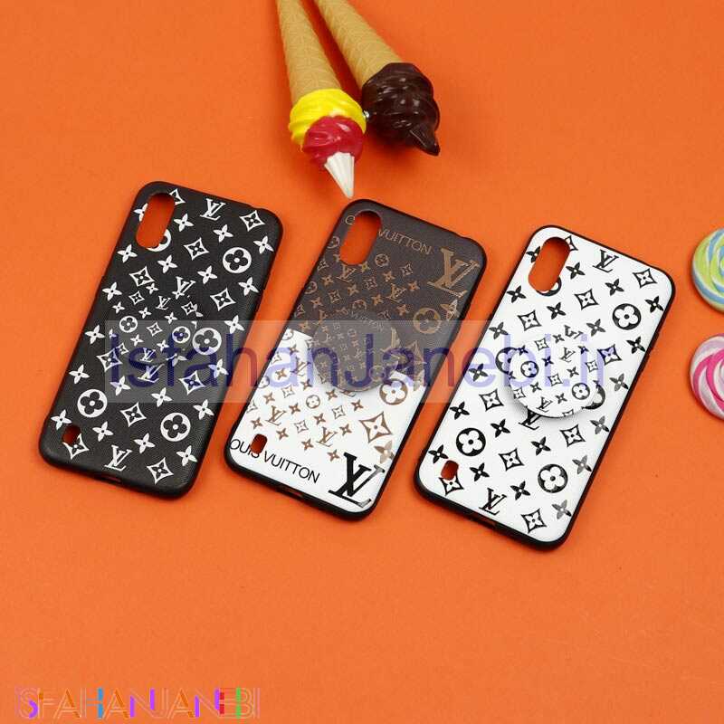 اصفهان جانبی-قاب فانتزی برجسته + پاپ سوکت طرح LV سامسونگ A01 سری D