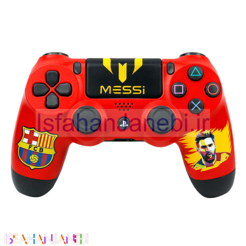 اصفهان جانبی-دسته بازی بی سیم SONY PlayStation 4 DualShock 4 High Copy طرح Messi قرمز پکدار