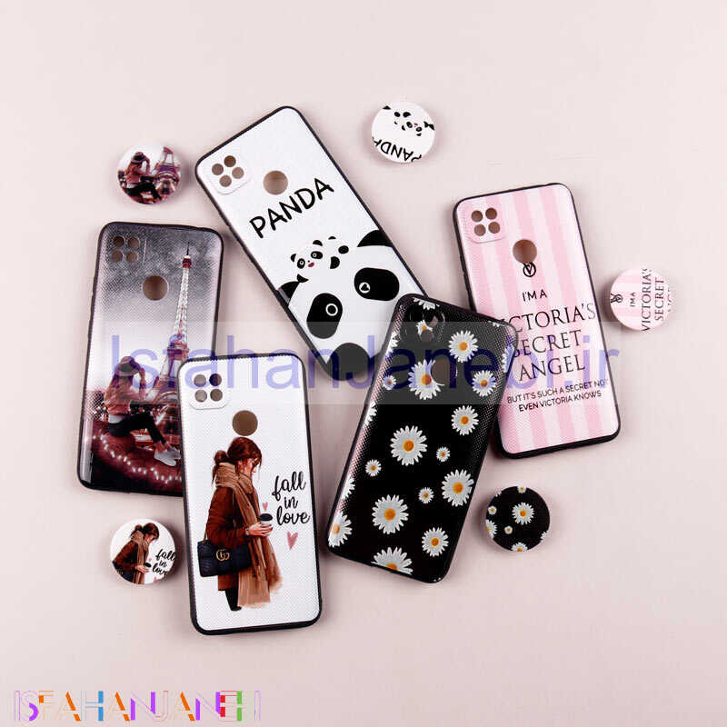 اصفهان جانبی-قاب فانتزی طرحدار دخترانه محافظ لنزدار + پاپ سوکت Xiaomi Redmi 9C سری R