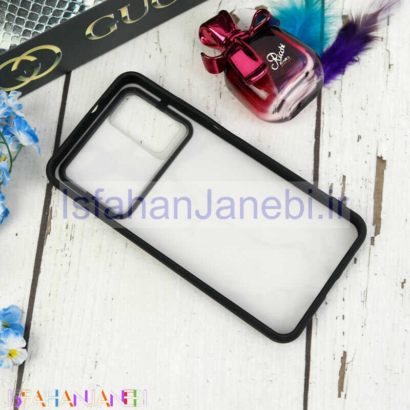 اصفهان جانبی-قاب طرحدار محافظ لنزدار کشویی + پاپ سوکت طرح سنگی سفید شیائومی Poco M3 سری C