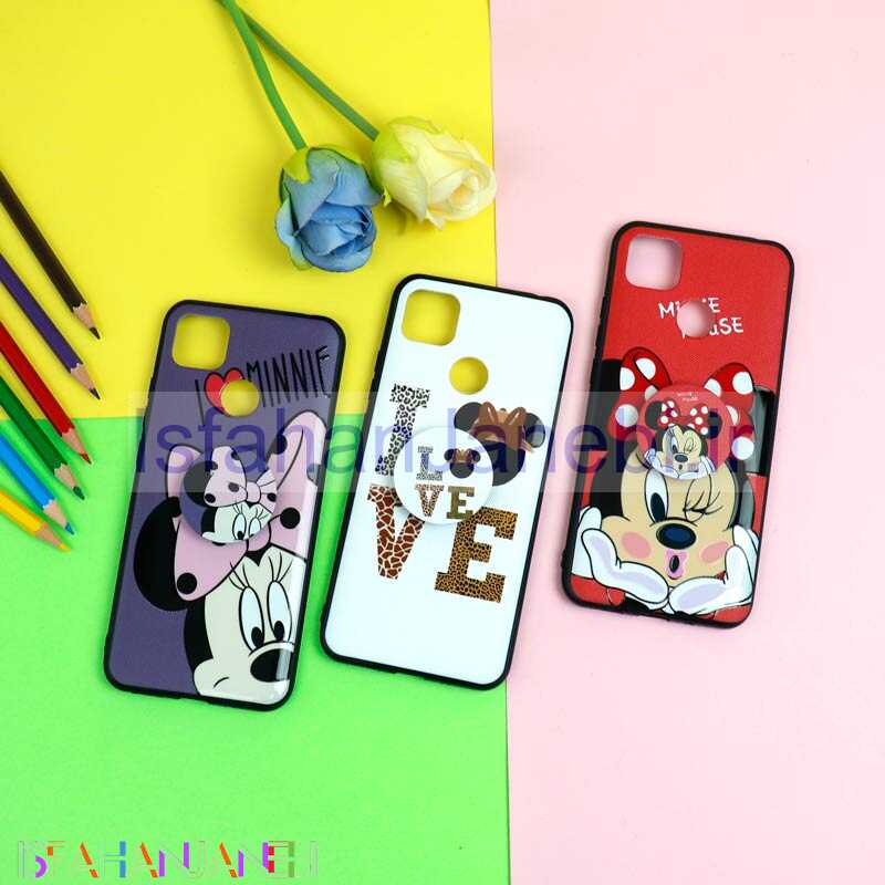 اصفهان جانبی-قاب فانتزی برجسته + پاپ سوکت طرح میکی موس شیائومی Redmi 9C سری D