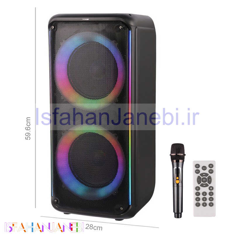 اصفهان جانبی-اسپیکر چمدانی بلوتوثی کی برود KTS-1909 + میکروفون و ریموت کنترل