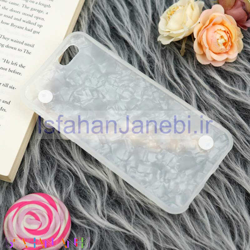 اصفهان جانبی-قاب ماربل هولدر دستی مرواریدی iPhone 6/6s