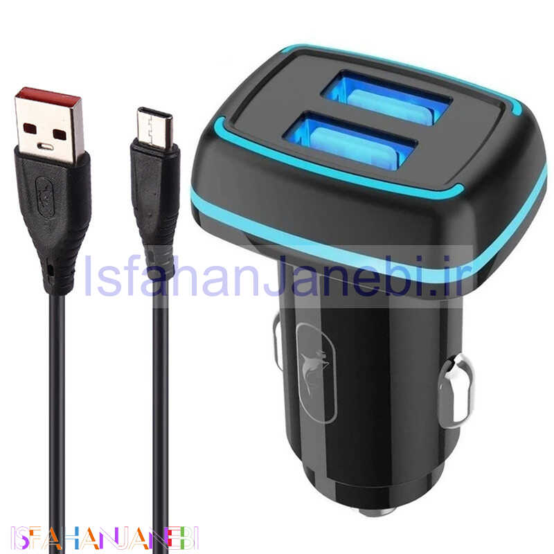 اصفهان جانبی-شارژر فندکی فست شارژ Sky Dolphin SZ18T 3.4A 15W + کابل تایپ سی