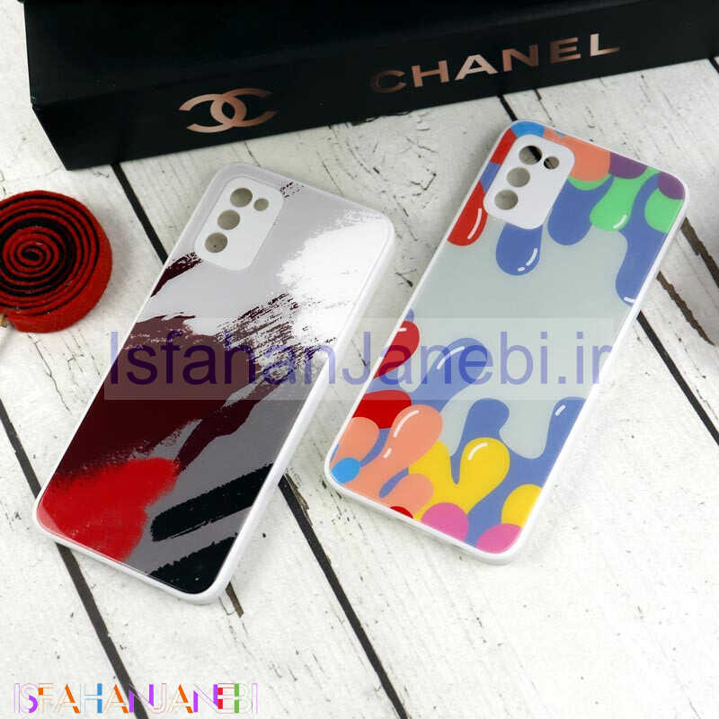 اصفهان جانبی-قاب طرحدار پشت گلسی محافظ لنزدار Samsung Galaxy A02s