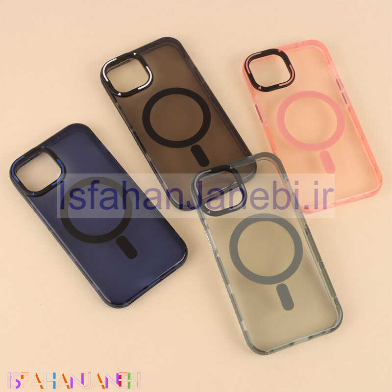 اصفهان جانبی-قاب PC شفاف دور طرحدار مگ سیف iPhone 13 / 14