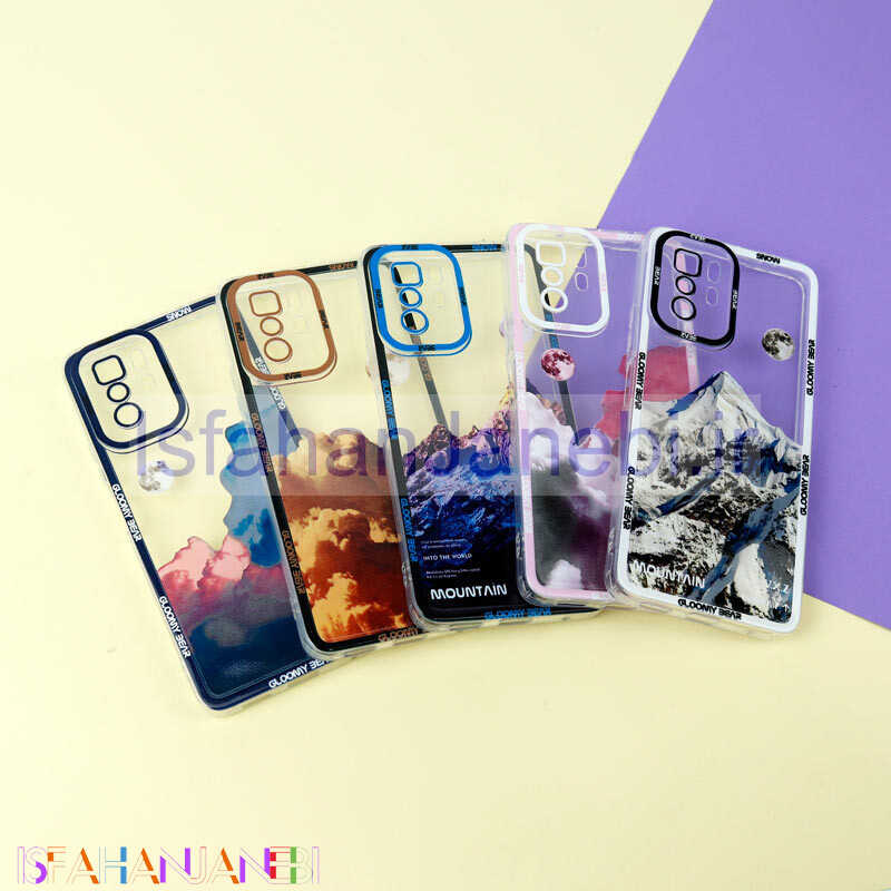 اصفهان جانبی-قاب ژله ای شفاف طرح کوهستان محافظ لنزدار Xiaomi Poco X3 GT