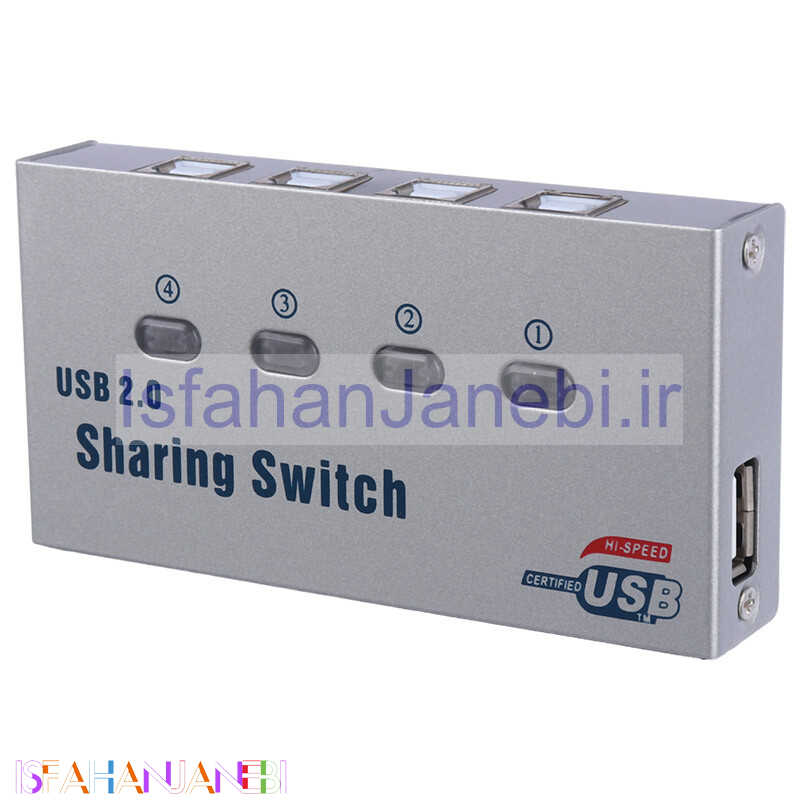 اصفهان جانبی-سوییچ پرینتر UY-04A 1A4B USB2.0 Switch 4Port