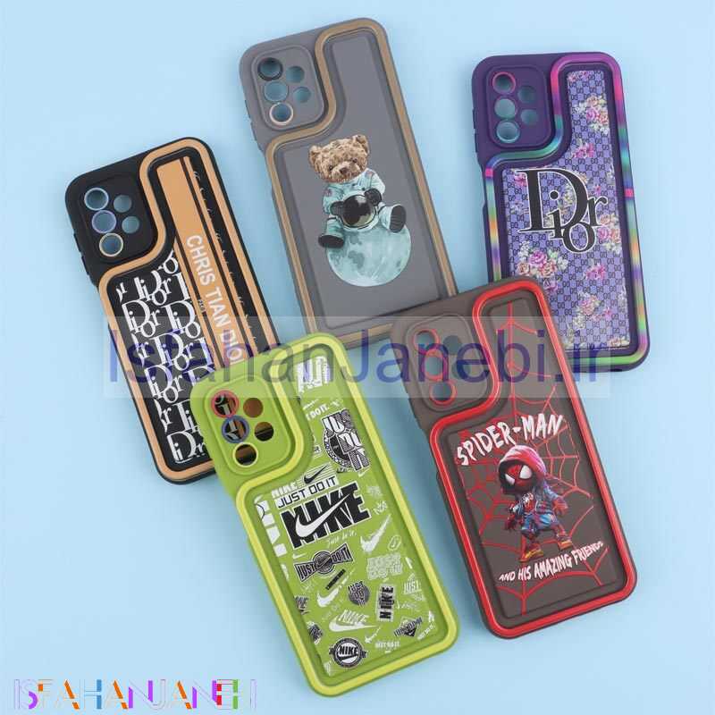 اصفهان جانبی-قاب سولید طرح دار دو رنگ محافظ لنزدار Samsung Galaxy A13 4G