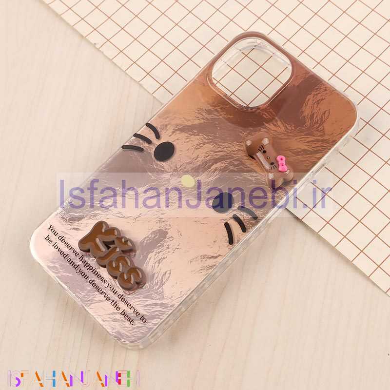 اصفهان جانبی-قاب IMD آیفون iPhone 13 / 14 طرح Kitty Kiss برجسته براق