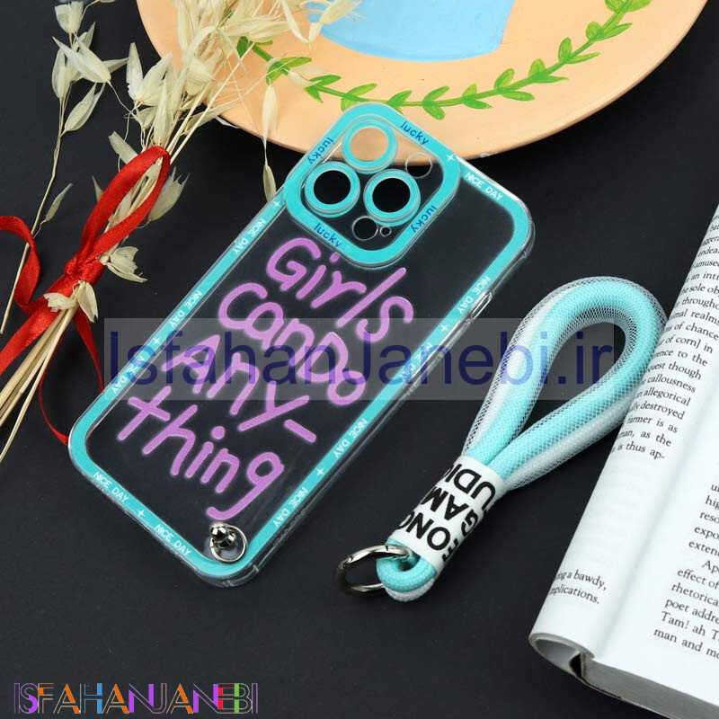 اصفهان جانبی-قاب طرحدار Girls Can Do محافظ لنزدار + بند آویز لنیارد iPhone 13 Pro