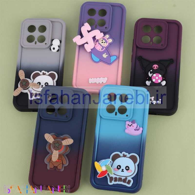 اصفهان جانبی-قاب سیلیکونی شیائومی 14 اسپینردار محافظ لنزدار دورنگ