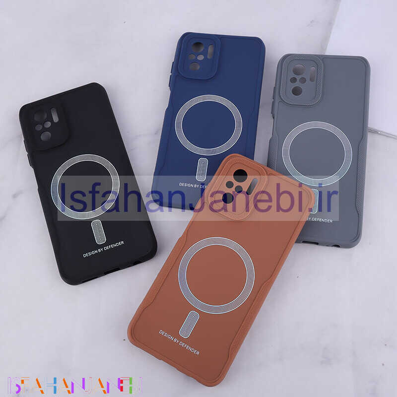 اصفهان جانبی-قاب ژله ای Design By Defender شیائومی Redmi Note 10 4G / 10s طرح مگ سیف محافظ لنزدار