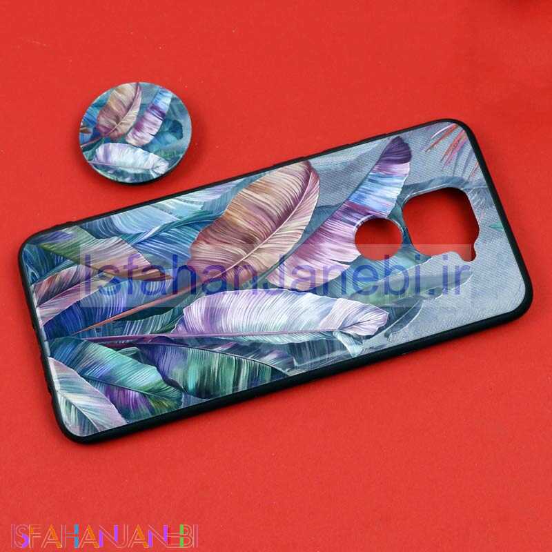 اصفهان جانبی-قاب فانتزی برجسته + پاپ سوکت طرح گل شیائومی Redmi Note 9 سری D