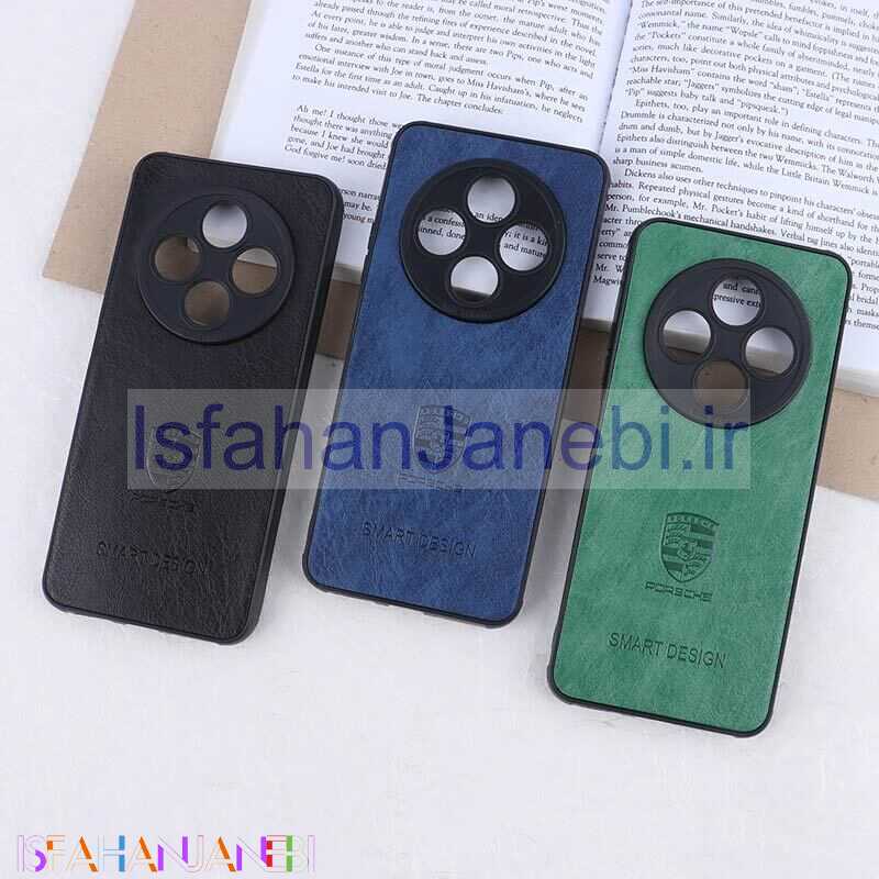 اصفهان جانبی-قاب چرمی Smart Design شیائومی Redmi 14C / Poco C75 طرح Porsche محافظ لنزدار