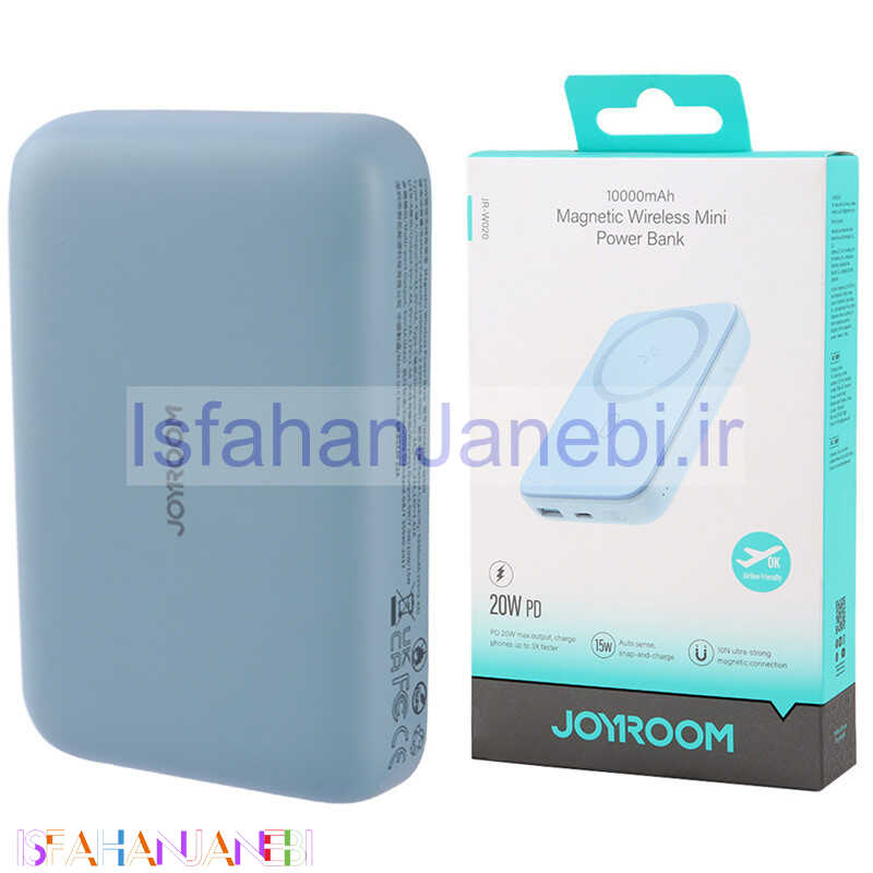 اصفهان جانبی-پاور بانک بی سیم فست شارژ 10000 جوی روم Joyroom JR-W020 PD 20W