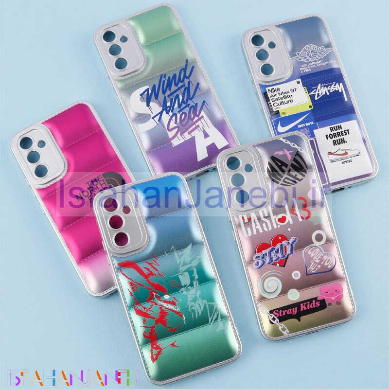 اصفهان جانبی-قاب پافر طرح دار متالیک محافظ لنزدار Samsung Galaxy A34