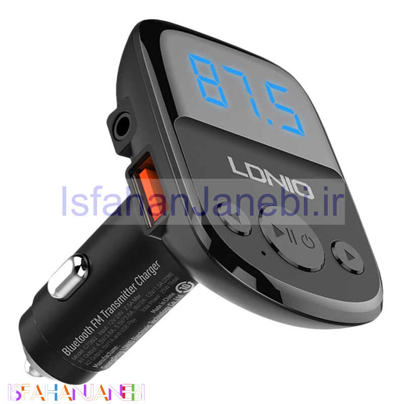 اصفهان جانبی-شارژر فندکی + FM Player بلوتوثی Ldnio C706Q QC3.0 25W + کابل آیفونی