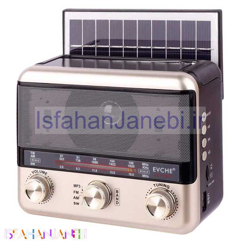 اصفهان جانبی-رادیو اسپیکر بلوتوثی رم و فلش خور خورشیدی Evche EC-2110BTS