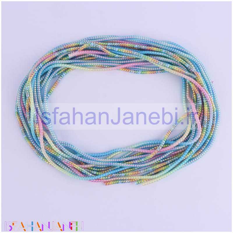 اصفهان جانبی-روکش پلاستیکی کابل فنری هفت رنگ هولوگرامی بسته 6 عددی