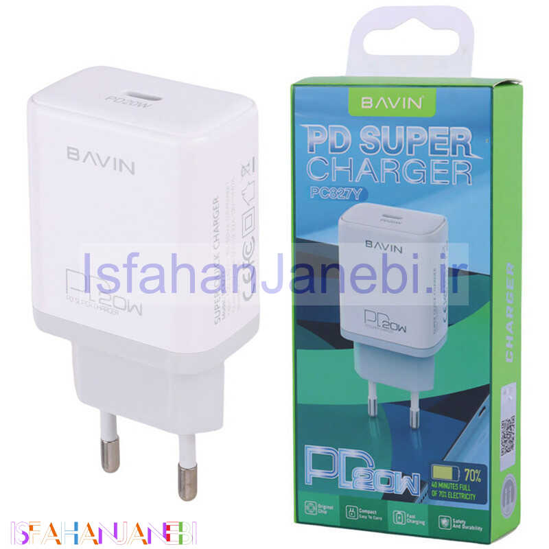اصفهان جانبی-کلگی فست شارژ Bavin PC827Y 3A PD 20W Type-C