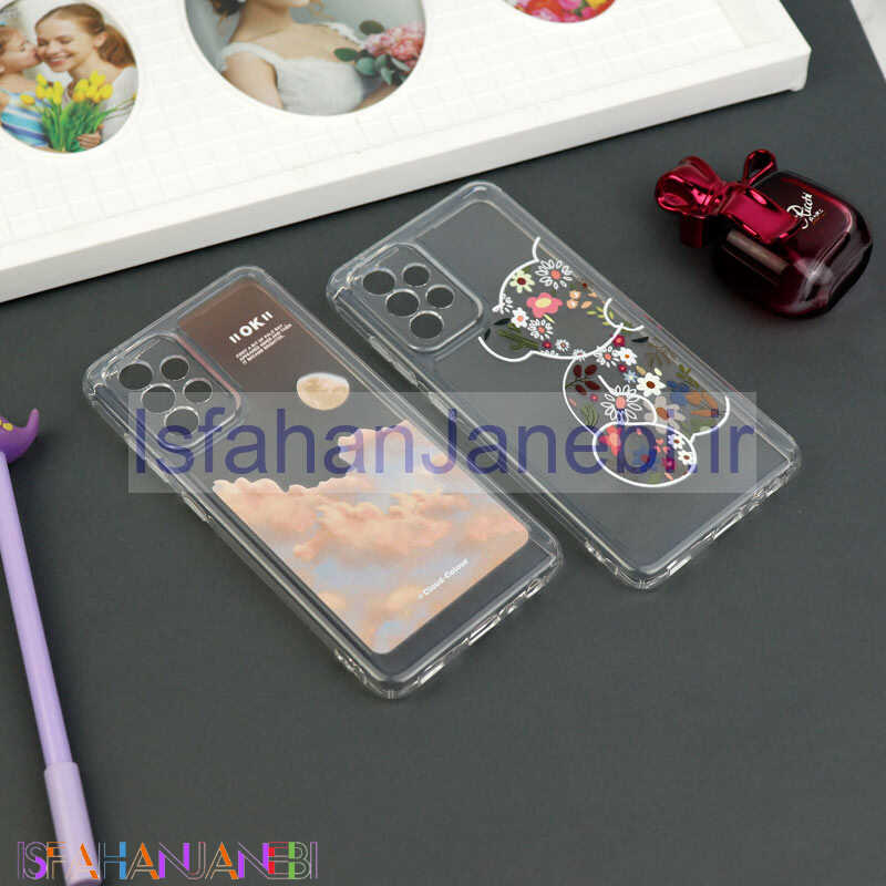 اصفهان جانبی-قاب ژله ای شفاف طرحدار محافظ لنزدار Samsung Galaxy A52 / A52s