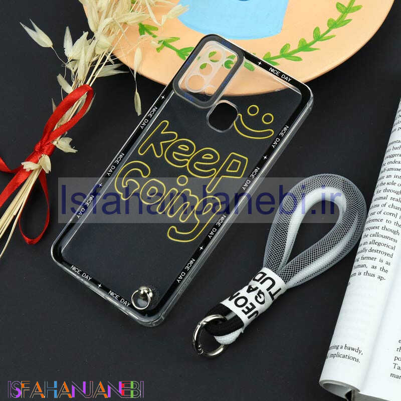 اصفهان جانبی-قاب طرحدار Keep Going محافظ لنزدار + بند آویز لنیارد Samsung Galaxy A21s