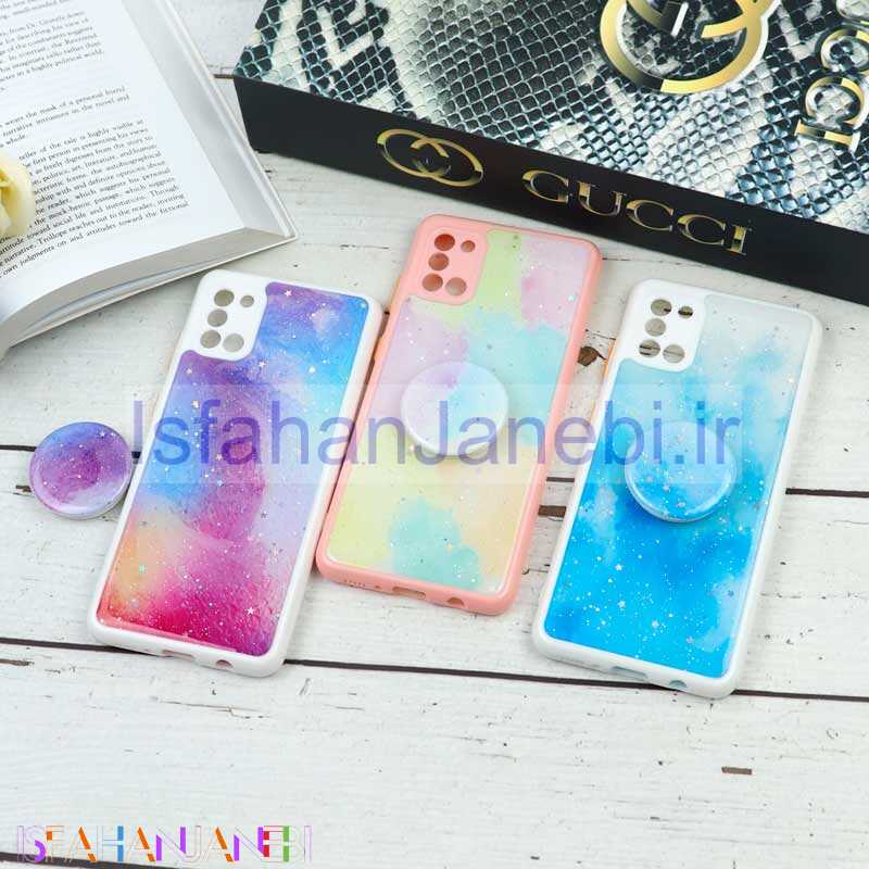 اصفهان جانبی-قاب محافظ لنزدار رزین رنگین کمانی پاپ سوکت دار Samsung A31