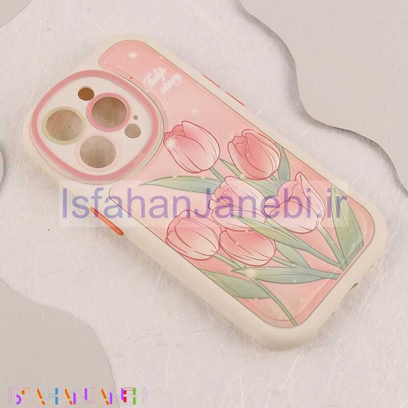 اصفهان جانبی-قاب چرمی آیفون iPhone 14 Pro طرح نقاشی برجسته محافظ لنزدار